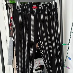 Black and White Striped Dress Pants